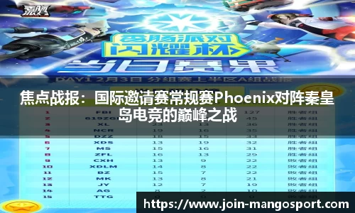 焦点战报：国际邀请赛常规赛Phoenix对阵秦皇岛电竞的巅峰之战
